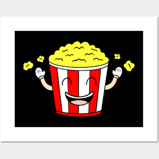 Funny cartoony popcorn Posters and Art